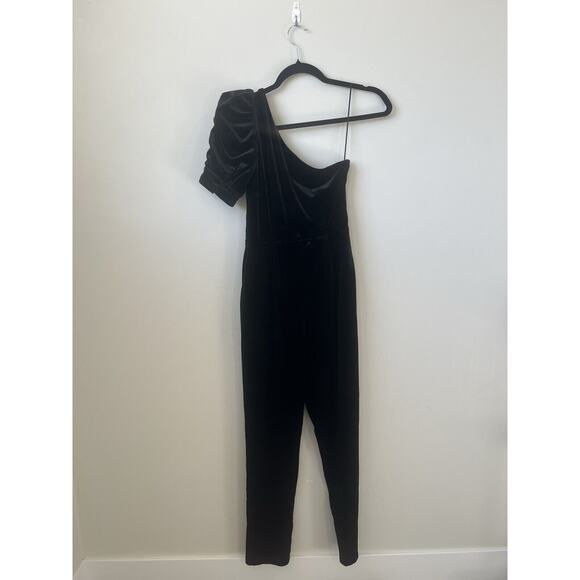 Revolve Yumi Kim Velvet Cropped Jumpsuit Black Velvet Womens Size XS, Classic - Picture 3 of 7